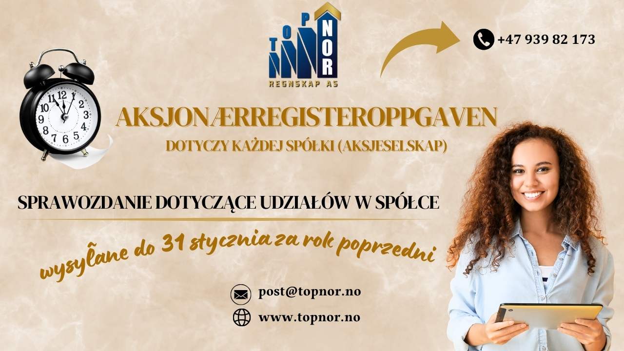 Aksjonærregisteroppgaven w Norwegii: zasady na 2025/2026 i planowane zmiany w raportowaniu